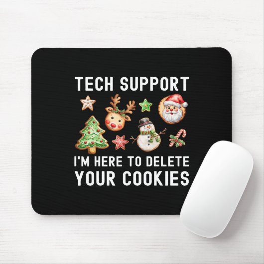 Christmas Tech-support hier om cookies Xmas te ver Muismat (Met muis)