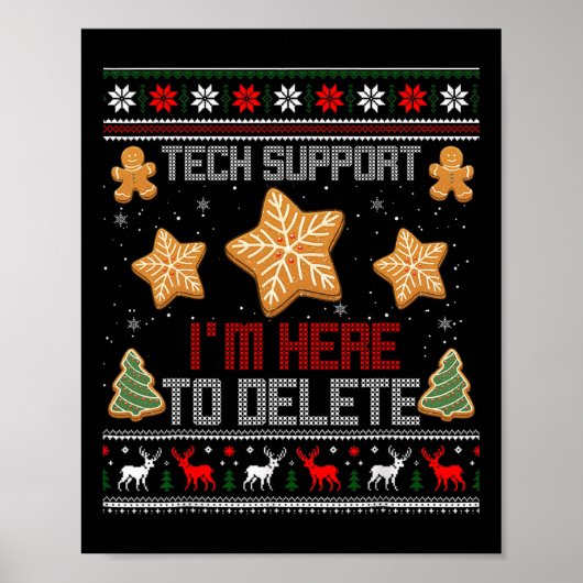 Christmas Tech Support Ik ben hier om je COO te ve Poster (Voorkant)