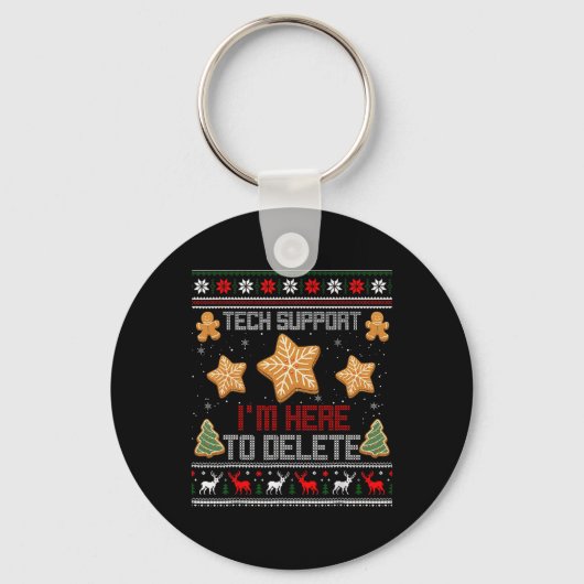 Christmas Tech Support Ik ben hier om je COO te ve Sleutelhanger (Voorkant)