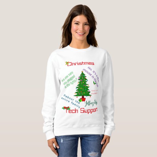 Christmas Tech Support Sweatshirt (Voorkant volledig)