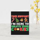 Christmas Tech Suprt Delete Cookies Funny Xmas Men Kaart (Gele Bloem)