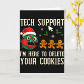 Christmas Tech Suprt Here To Delete Cookies It Men Kaart (Gele Bloem)