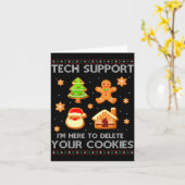 Christmas Tech Suprt Here To Delete Cookies Ugly S Kaart (Gele Bloem)