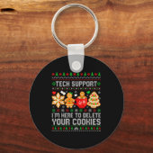 Christmas Tech Suprt Here To Delete Cookies Ugly X Sleutelhanger (Voorkant)