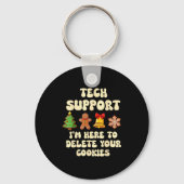 Christmas Tech Suprt Here To Delete Cookies Xmas G Sleutelhanger (Voorkant)