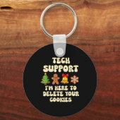 Christmas Tech Suprt Here To Delete Cookies Xmas G Sleutelhanger (Voorkant)