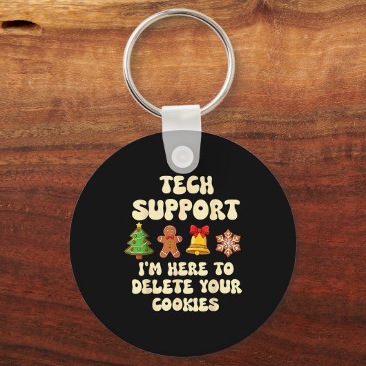 Christmas Tech Suprt Here To Delete Cookies Xmas G Sleutelhanger (Voorkant)