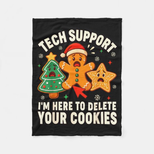 Christmas Tech Suprt Here To Delete Cookies Xmas M Fleece Deken (Voorkant)