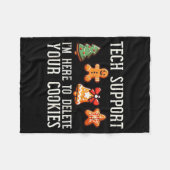 Christmas Tech Suprt Here To Delete Cookies Xmas M Fleece Deken (Voorkant (Horizontaal))
