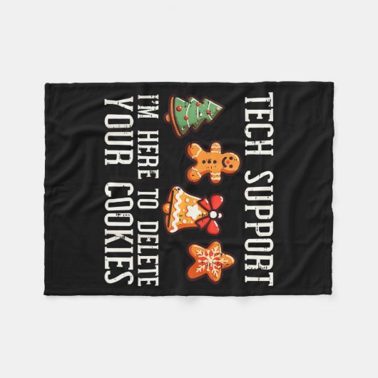 Christmas Tech Suprt Here To Delete Cookies Xmas M Fleece Deken (Voorkant (Horizontaal))