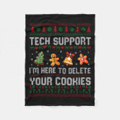 Christmas Tech Suprt Here To Delete Cookies Xmas M Fleece Deken (Voorkant)