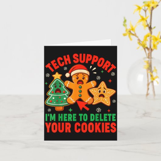 Christmas Tech Suprt Here To Delete Cookies Xmas M Kaart (Gele Bloem)