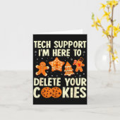 Christmas Tech Suprt Here To Delete Cookies Xmas M Kaart (Gele Bloem)