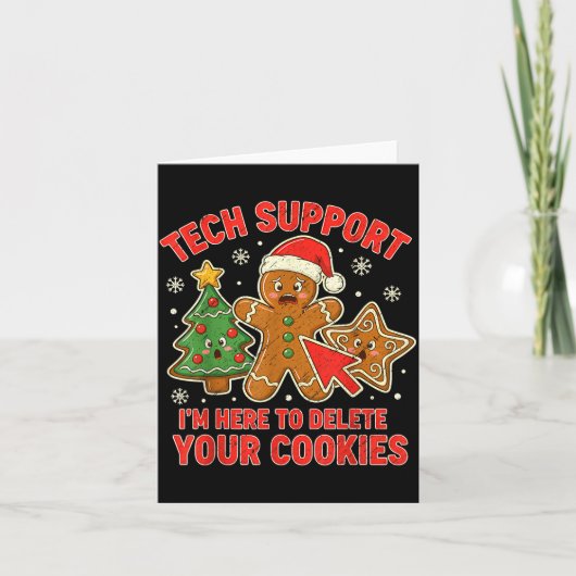 Christmas Tech Suprt Here To Delete Cookies Xmas M Kaart (Voorkant)