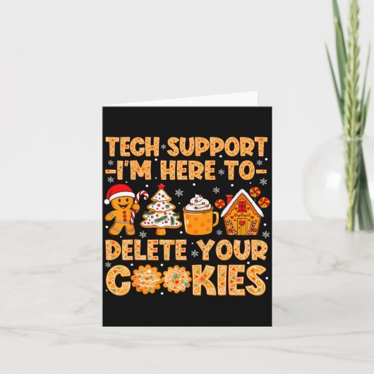 Christmas Tech Suprt Here To Delete Cookies Xmas M Kaart (Voorkant)