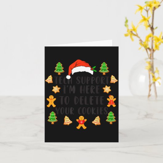 Christmas Tech Suprt Here To Delete Cookies Xmas M Kaart (Gele Bloem)