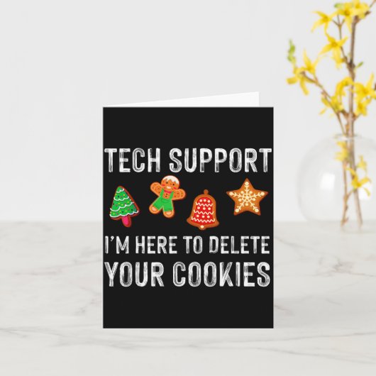 Christmas Tech Suprt Here To Delete Cookies Xmas M Kaart (Gele Bloem)