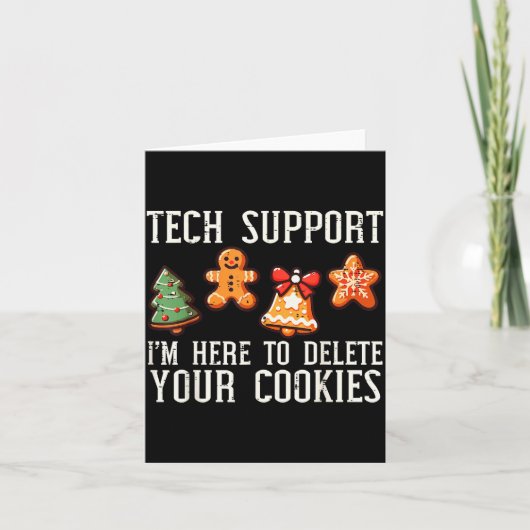 Christmas Tech Suprt Here To Delete Cookies Xmas M Kaart (Voorkant)