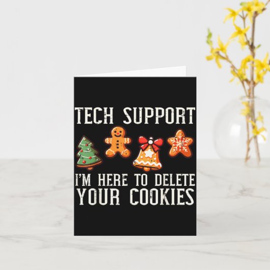 Christmas Tech Suprt Here To Delete Cookies Xmas M Kaart (Gele Bloem)