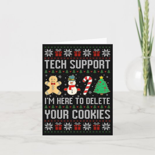 Christmas Tech Suprt Here To Delete Cookies Xmas M Kaart (Voorkant)