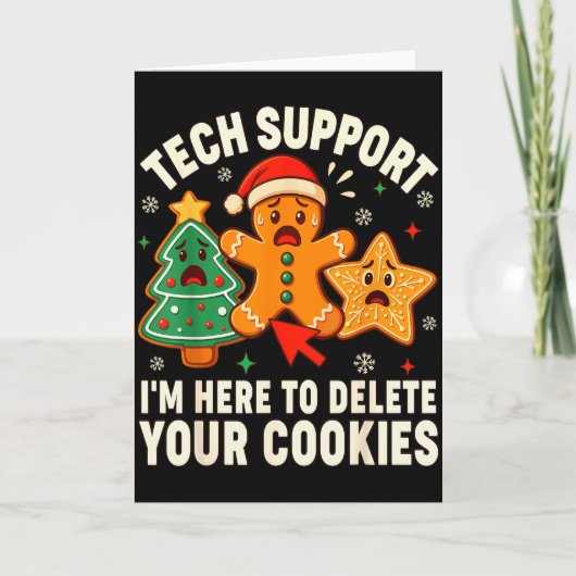 Christmas Tech Suprt Here To Delete Cookies Xmas M Kaart (Voorkant)