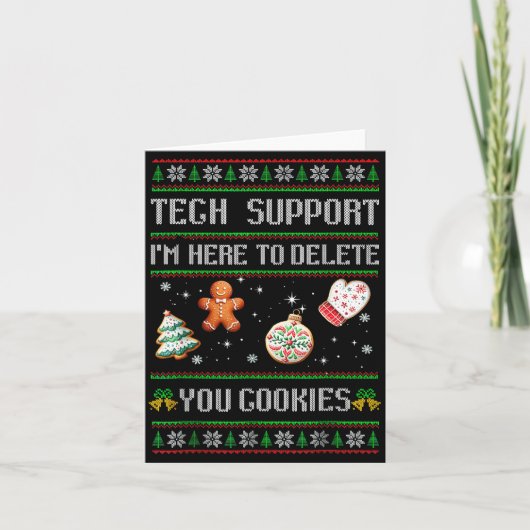 Christmas Tech Suprt Here To Delete Cookies Xmas M Kaart (Voorkant)