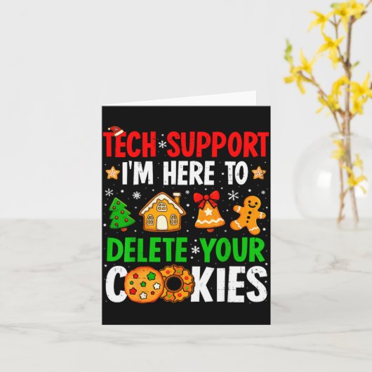 Christmas Tech Suprt Here To Delete Cookies Xmas M Kaart (Gele Bloem)