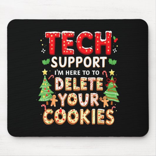 Christmas Tech Suprt Here To Delete Cookies Xmas M Muismat (Voorkant)