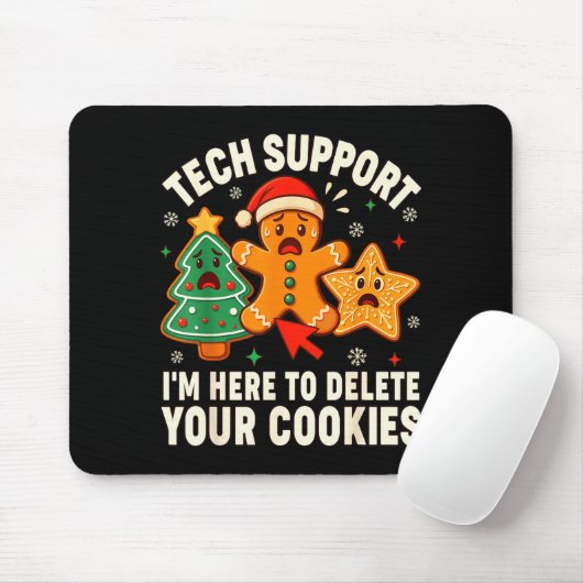 Christmas Tech Suprt Here To Delete Cookies Xmas M Muismat (Met muis)