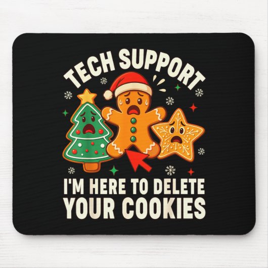 Christmas Tech Suprt Here To Delete Cookies Xmas M Muismat (Voorkant)