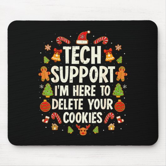 Christmas Tech Suprt Here To Delete Cookies Xmas M Muismat (Voorkant)