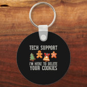 Christmas Tech Suprt Here To Delete Cookies Xmas M Sleutelhanger (Voorkant)