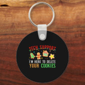 Christmas Tech Suprt Here To Delete Cookies Xmas M Sleutelhanger (Voorkant)