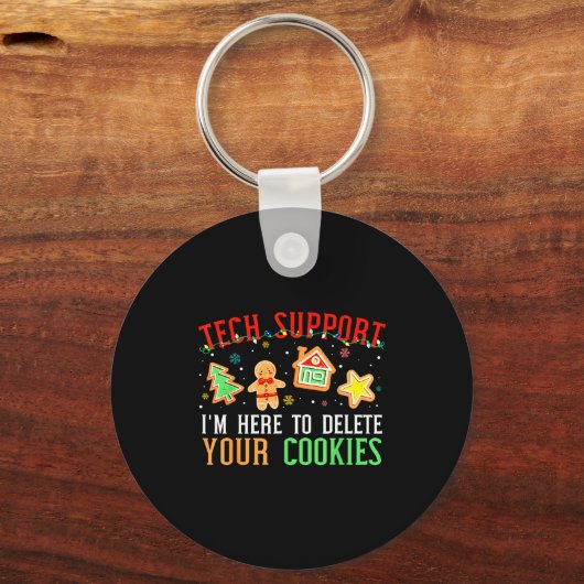Christmas Tech Suprt Here To Delete Cookies Xmas M Sleutelhanger (Voorkant)