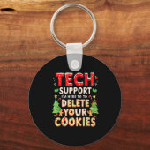 Christmas Tech Suprt Here To Delete Cookies Xmas M Sleutelhanger (Voorkant)
