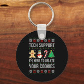 Christmas Tech Suprt Here To Delete Cookies Xmas M Sleutelhanger (Voorkant)