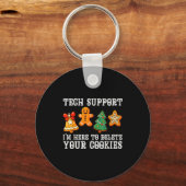 Christmas Tech Suprt Here To Delete Cookies Xmas M Sleutelhanger (Voorkant)