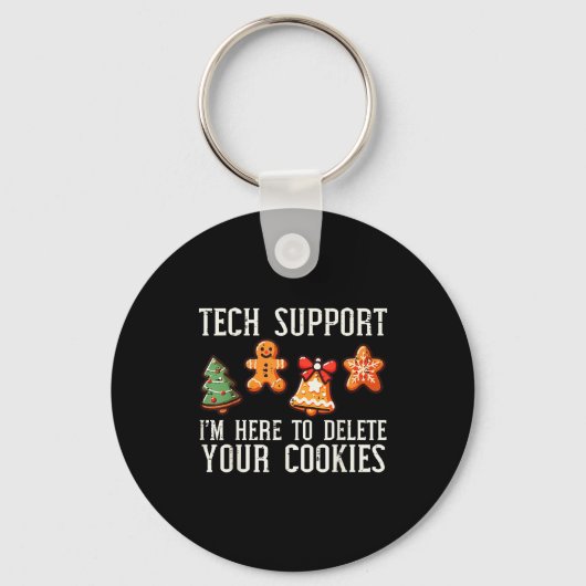 Christmas Tech Suprt Here To Delete Cookies Xmas M Sleutelhanger (Voorkant)