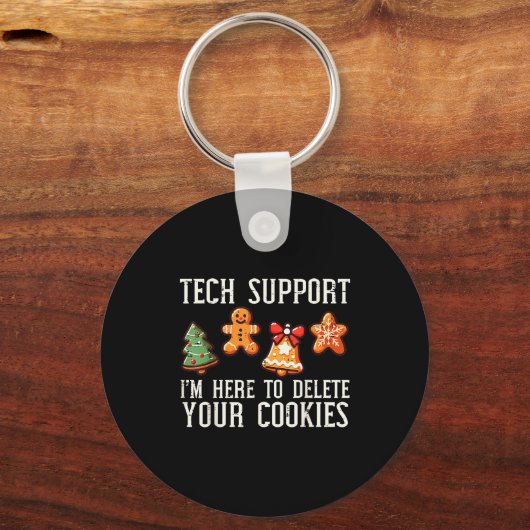 Christmas Tech Suprt Here To Delete Cookies Xmas M Sleutelhanger (Voorkant)