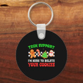 Christmas Tech Suprt Here To Delete Cookies Xmas M Sleutelhanger (Voorkant)