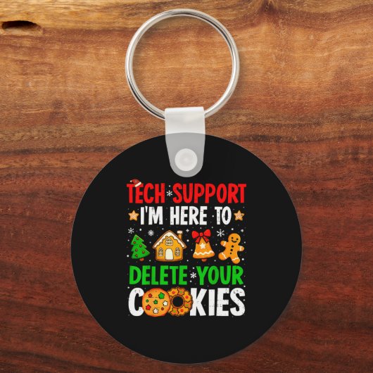 Christmas Tech Suprt Here To Delete Cookies Xmas M Sleutelhanger (Voorkant)