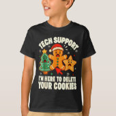 Christmas Tech Suprt Here To Delete Cookies Xmas M T-shirt (Voorkant)