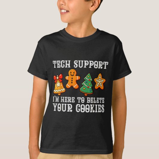 Christmas Tech Suprt Here To Delete Cookies Xmas M T-shirt (Voorkant)