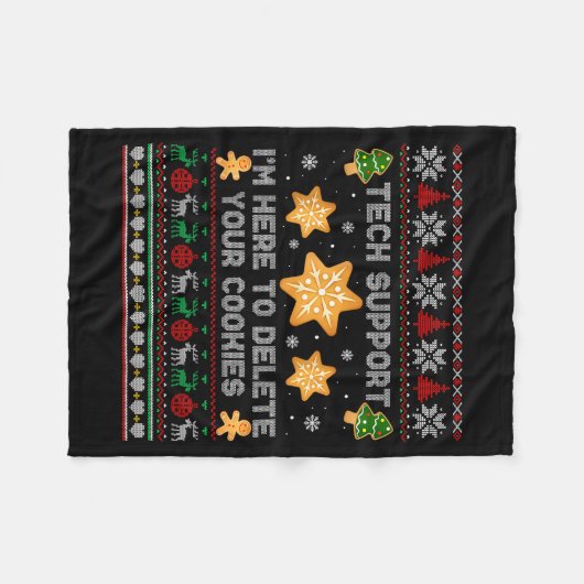 Christmas Tech Suprt Here To Delete Cookies Xmas P Fleece Deken (Voorkant (Horizontaal))
