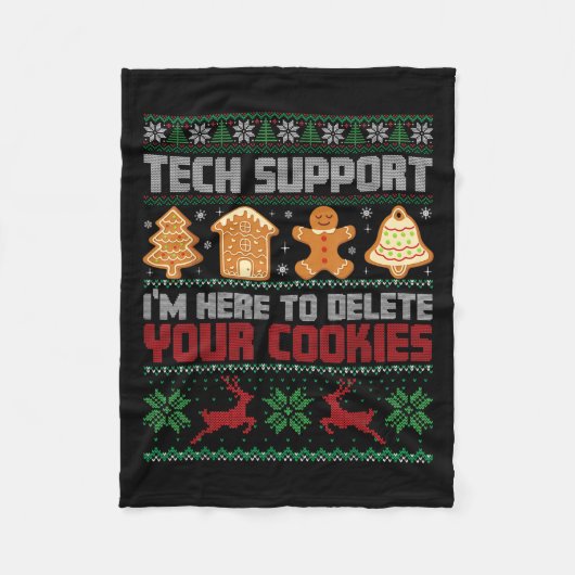 Christmas Tech Suprt I'm Here To Delete Cookies Me Fleece Deken (Voorkant)