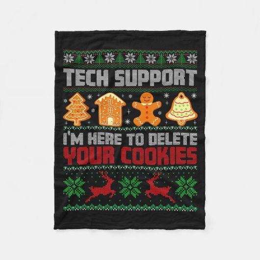 Christmas Tech Suprt I'm Here To Delete Cookies Me Fleece Deken (Voorkant)