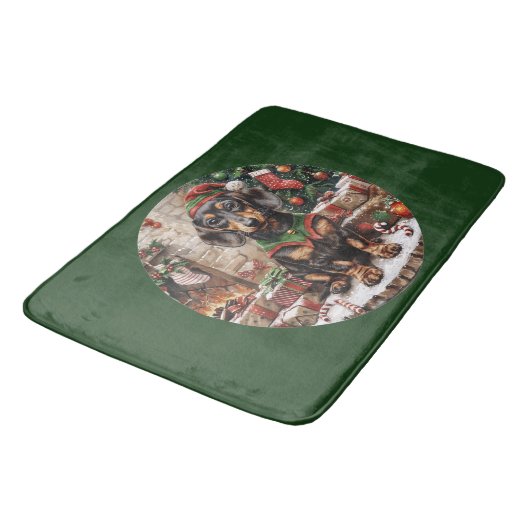 Christmas Teckel Dogs Elf Badmat (Gekanteld)