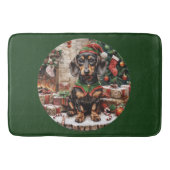 Christmas Teckel Dogs Elf Badmat (Voorkant)