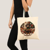 Christmas Teckel Dogs Elf Tote Bag (Voorkant (product))