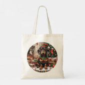 Christmas Teckel Dogs Elf Tote Bag (Achterkant)